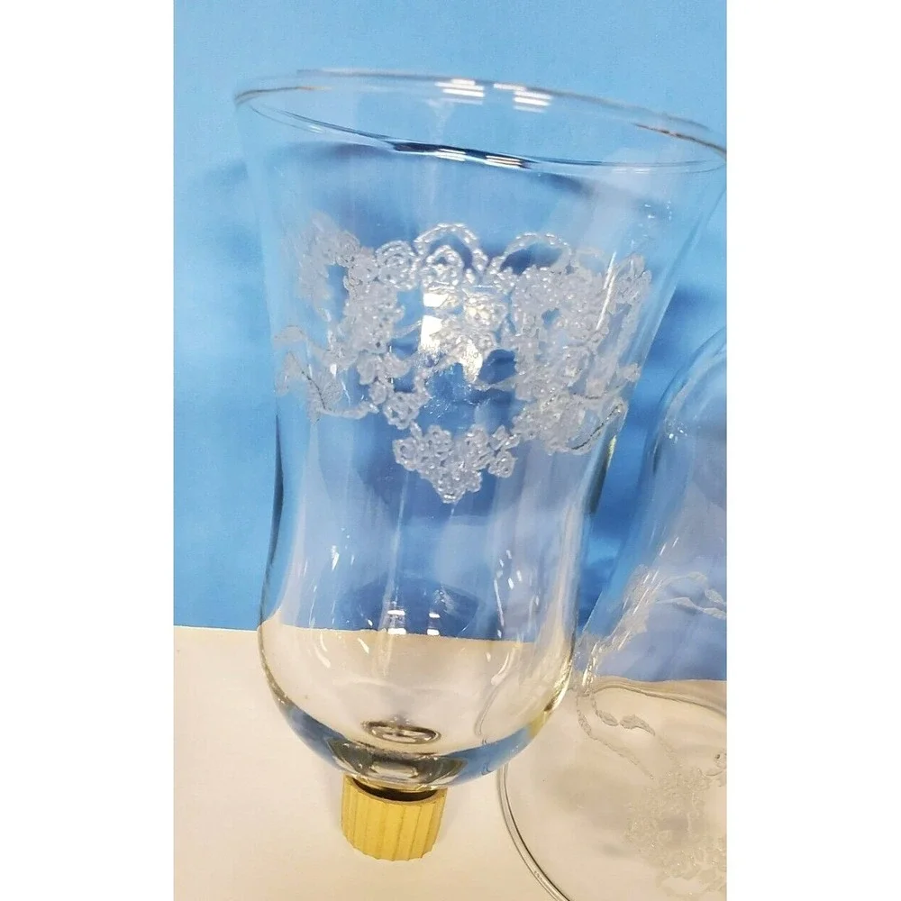 Votive Cups Heart Filigree Glass Peg Candle Home Interiors Vintage Set of 3